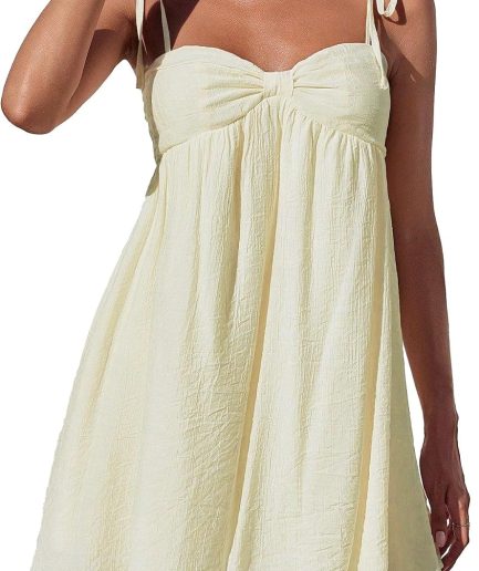 Casual Summer Dresses for Women Flowy Sun Dress Cute Mini Slip Dress Spaghetti Strap Dress